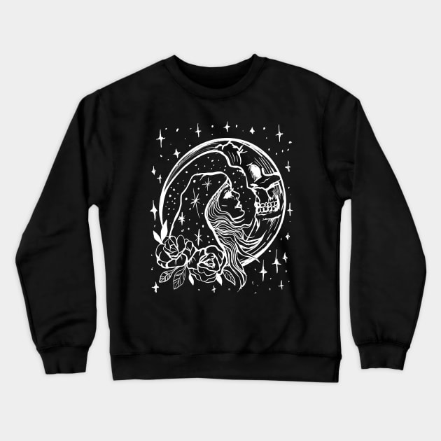 Sun Kissing the Moon Goth Witchy Crewneck Sweatshirt by LunaElizabeth